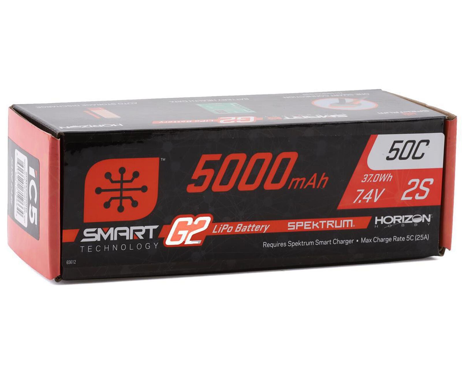 7.4V 5000mAh 2S 50C Smart G2 Hardcase LiPo Battery: IC5