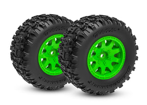 Green Rear Wheels w/ Sledgehammer Tires (2)