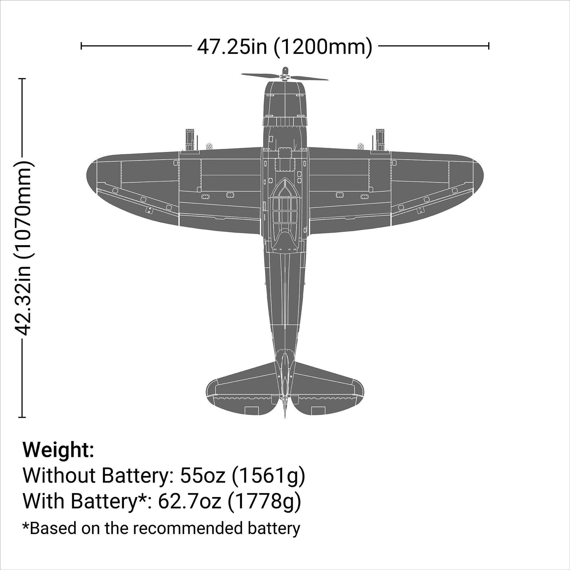 E-flite P-47 Razorback 1.2m PNP EFL08475