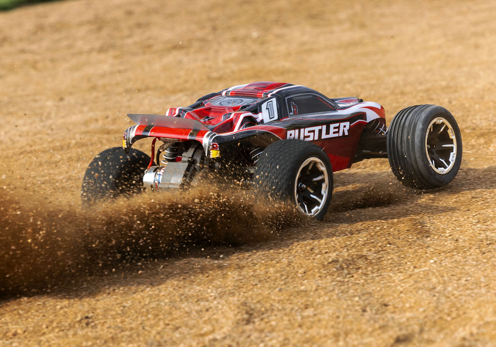 Rustler 1/10 Stadium Truck With USB-C Charger Red