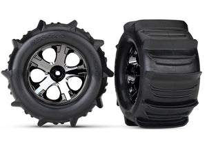 All-Star 2.8" Black Chrome Wheels & Paddle Tires (2)