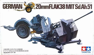 Tamiya 35091 German 20mm Flakvierling38 MIT Sd.Ah.52 1:35 Scale Model Kit