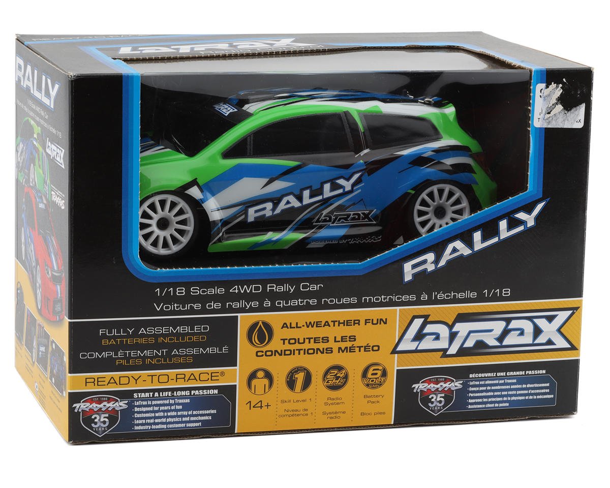 Traxxas 1/18 Latrax Rally RTR 4WD Electric Rally Car (Green/Blue) w/2.4GHz Radio, Battery & AC Charger