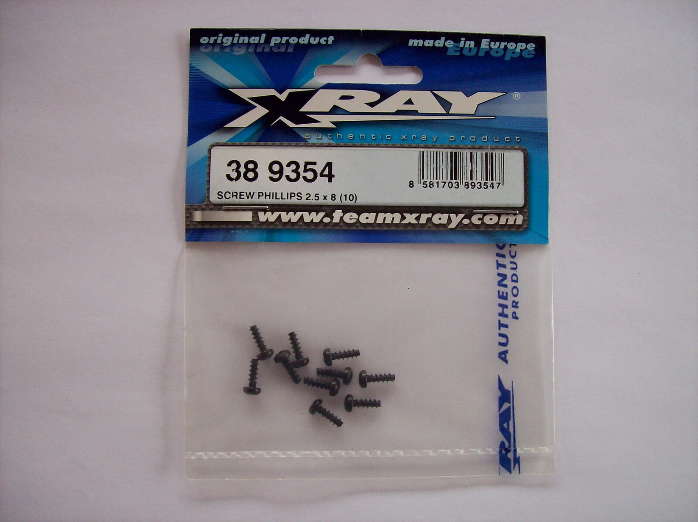 Team XRAY 389354 M2.5x8 Phillips Drive Self-Tapping Pan Head Screws (10)