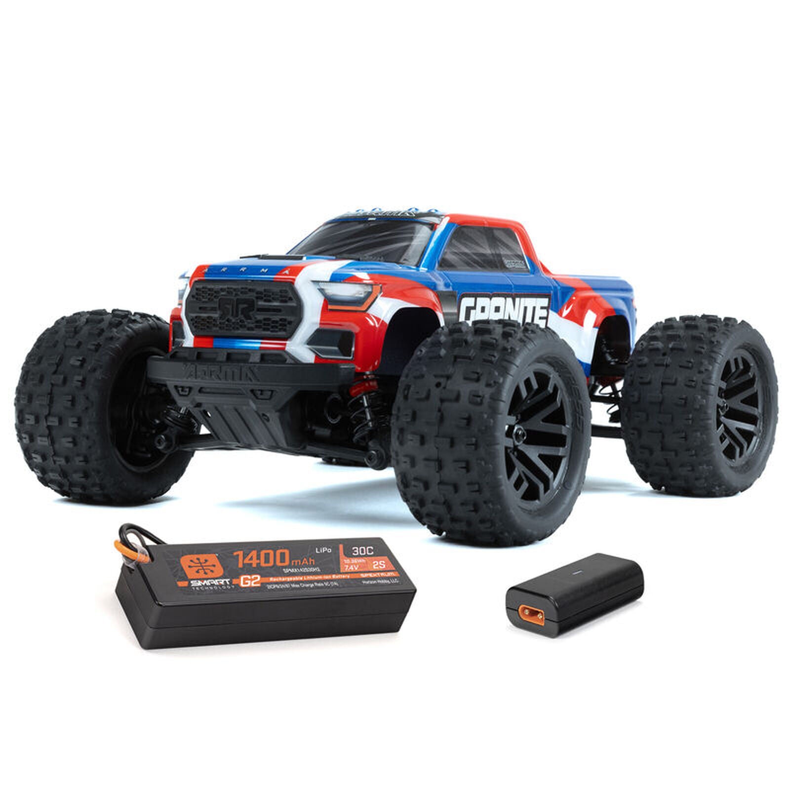 GRANITE GROM MEGA 1/18 380 Brushed 4X4 Monster Truck RTR with Battery & Charger Blue