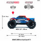 GRANITE GROM MEGA 1/18 380 Brushed 4X4 Monster Truck RTR with Battery & Charger Blue