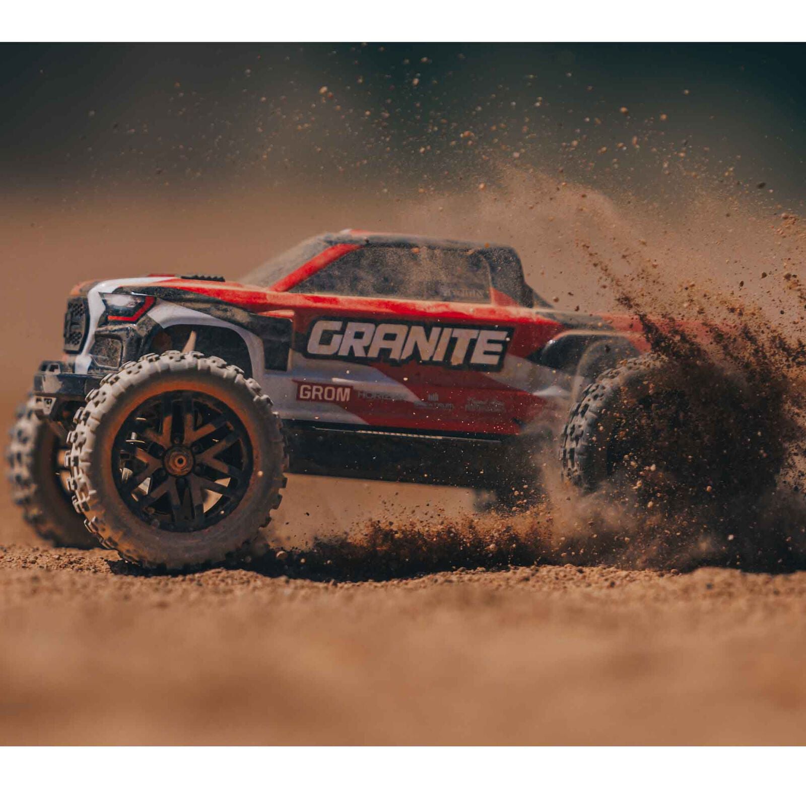 GRANITE GROM MEGA 1/18 380 Brushed 4X4 Monster Truck RTR with Battery & Charger Red