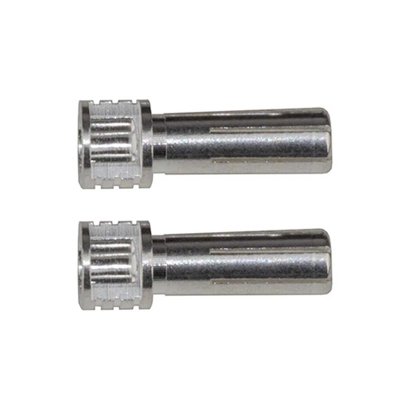 Grip Bullets 5mm x 14mm Connectors, Silver, (2)