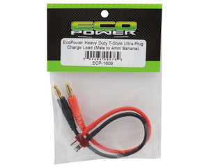 EcoPower Heavy Duty T-Style Ultra Plug Charge Lead (Male T-Style to 4mm Banana)