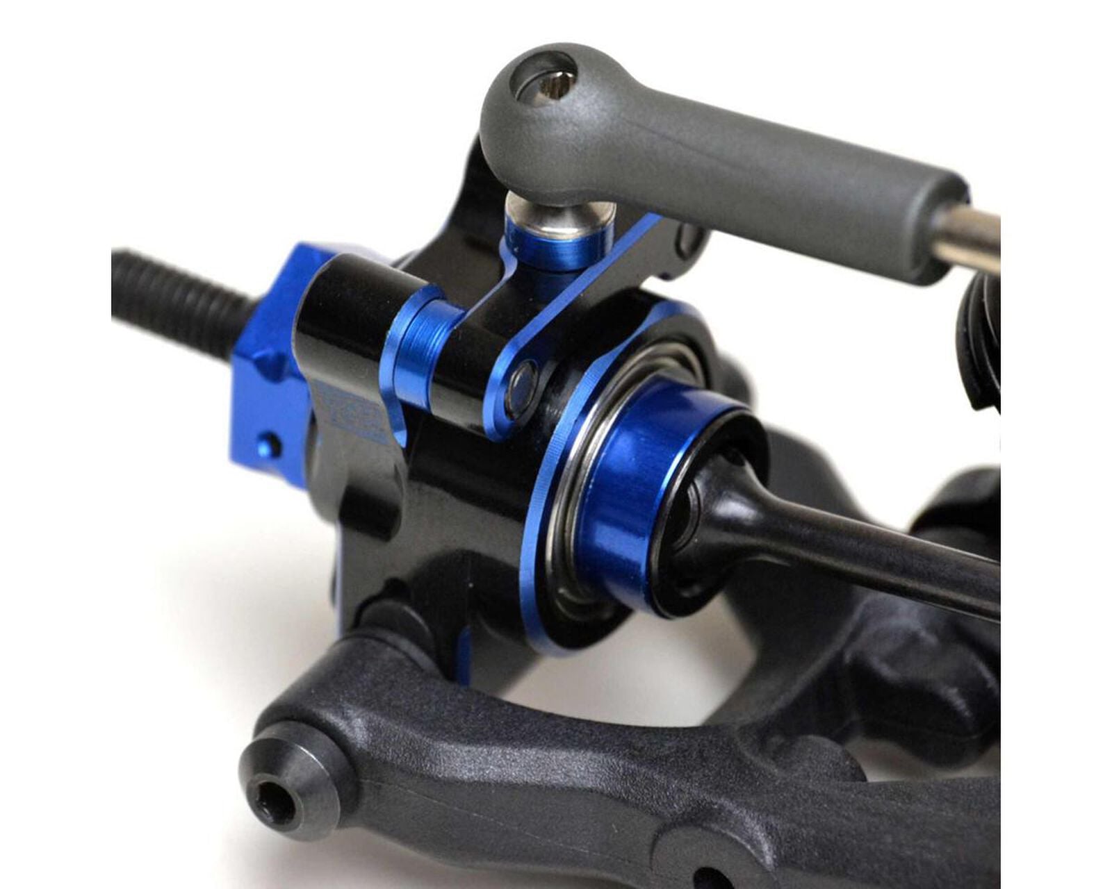 B74/B6.2 HD Aluminum Rear Hub Link Mounts (Black/Blue) (2)