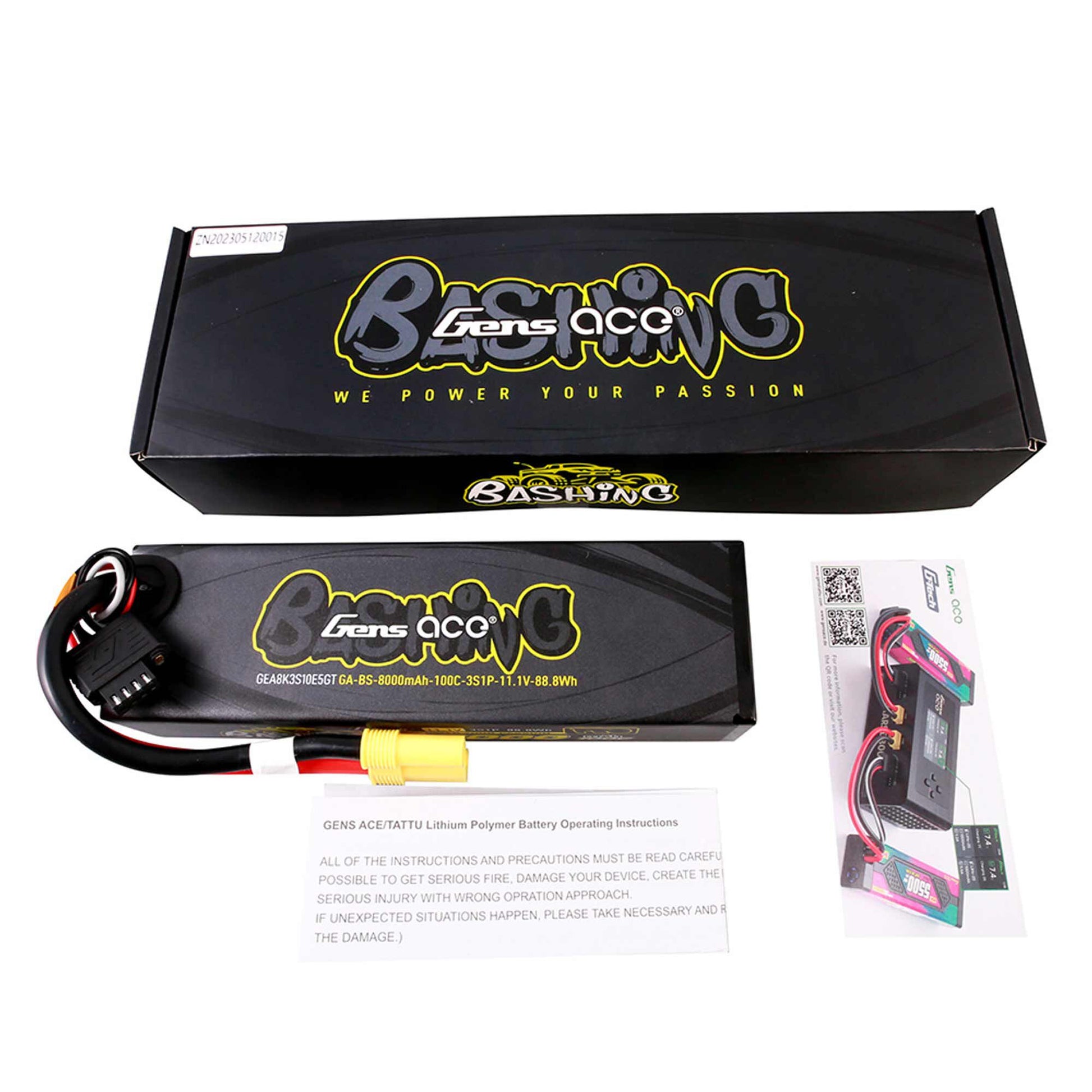 11.1V 8000mAh 3S 100C G-Tech Smart Bashing Hardcase Lipo Battery: EC5