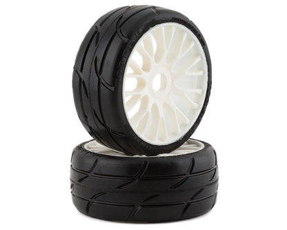 GRP Tires GT - TO3 Revo Belted Pre-Mounted 1/8 Buggy Tires (White) (2) (XM2) w/RIGID Wheel