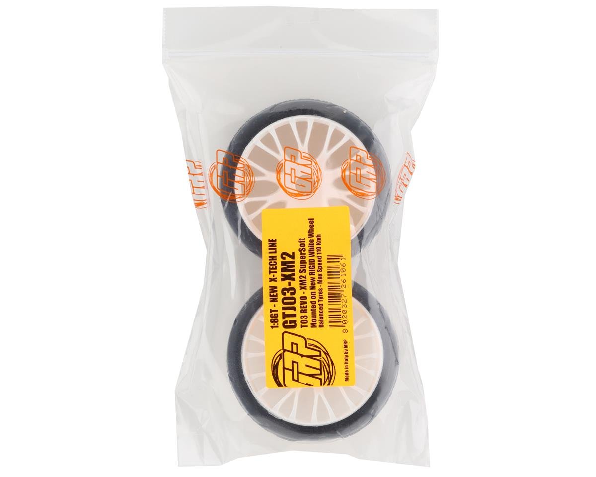 GRP Tires GT - TO3 Revo Belted Pre-Mounted 1/8 Buggy Tires (White) (2) (XM2) w/RIGID Wheel