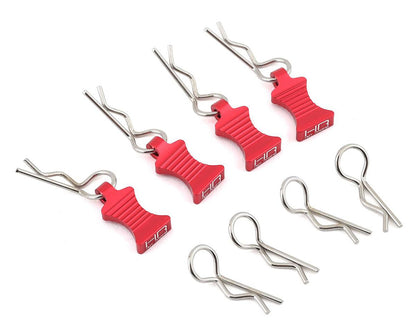 1/10 Aluminum EZ Pulls w/Body Clips (Red) (4)