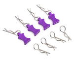 1/10 Aluminum EZ Pulls w/Body Clips (Purple) (4)