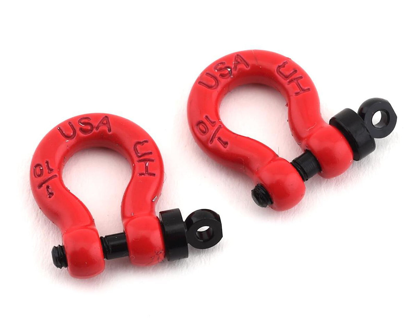 1/10 Scale Aluminum Red Tow Shackle D-Rings (2pcs)