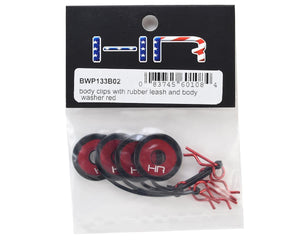 Hot Racing Red Body Washer & Clip Leash Retainer Set