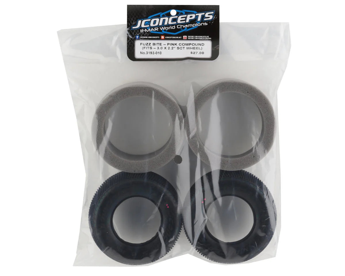 JConcepts Fuzz Bite Short Course Carpet Tires (2) (Pink)