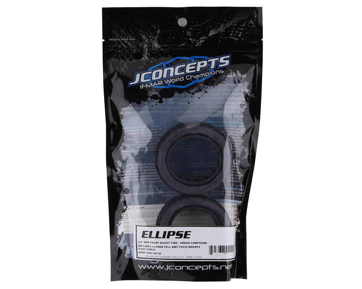 JConcepts Ellipse 2.2" 4WD Front Buggy Tires (2) (Green)