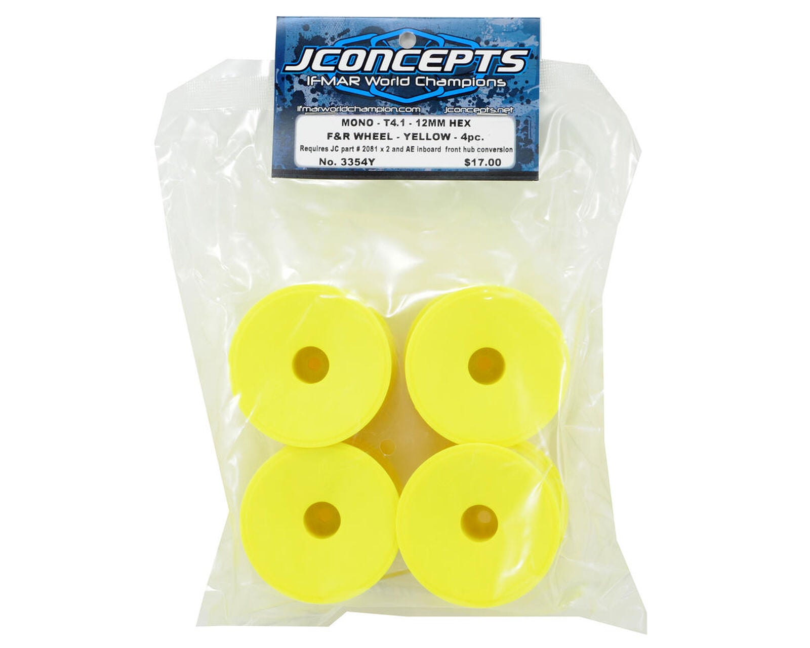 12mm Hex Mono 1/10 Stadium Truck Wheel (4) (T4.1) (Yellow)