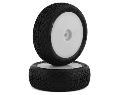 Mini-B Ellipse Pre-Mounted Front Tires (White) (2) (Green)