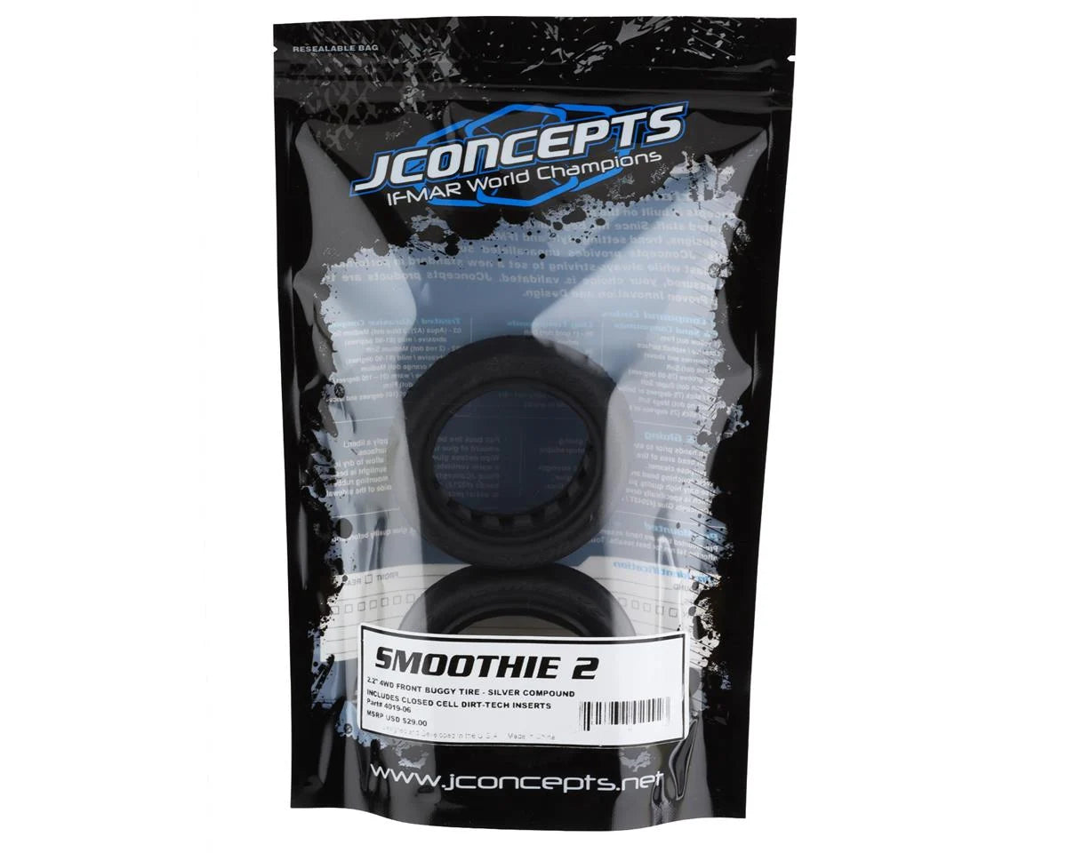 JConcepts Smoothie 2 2.2" 4WD Front Buggy Tires (2) (Silver)