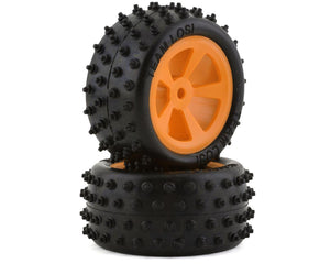 Mini JRX2 Pre-Mounted Rear 4 Row Tire Set (Orange) (2)