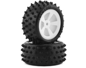 Mini JRX2 Pre-Mounted Rear 4 Row Tire Set (White) (2)