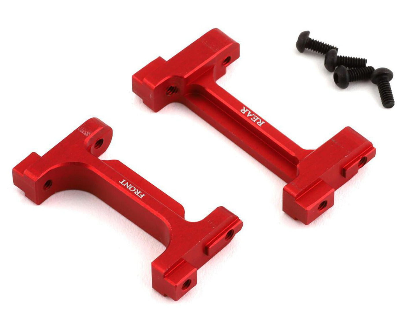 TRX-4M Aluminum Front & Rear Bumper Mounts (Red)