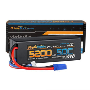 4S 14.8v 5200mAh 50C LiPo Battery with EC5 Plug, Hard Case LCG