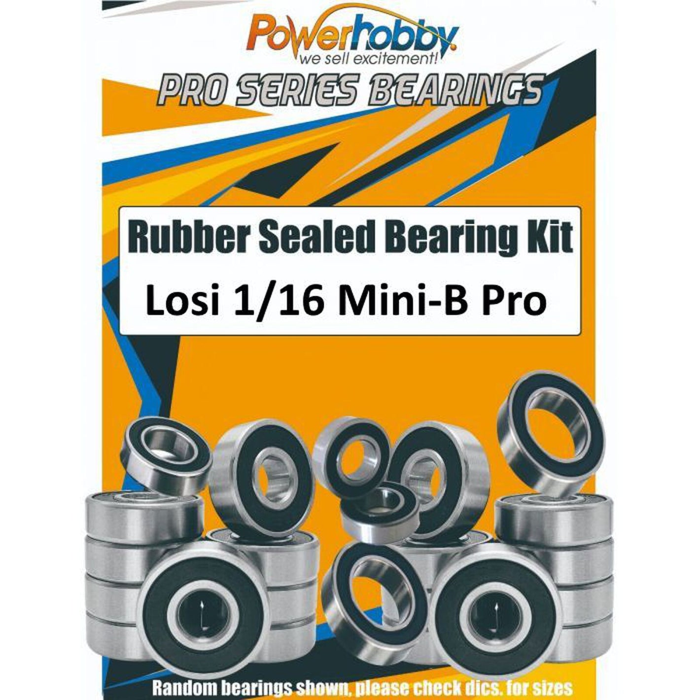 Rubber Sealed Bearing Kit Losi 1/16 Mini-B Pro 2WD