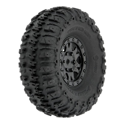 1/24 Trencher  1.0" Tires Mounted 7mm Black Impulse (4): SCX24