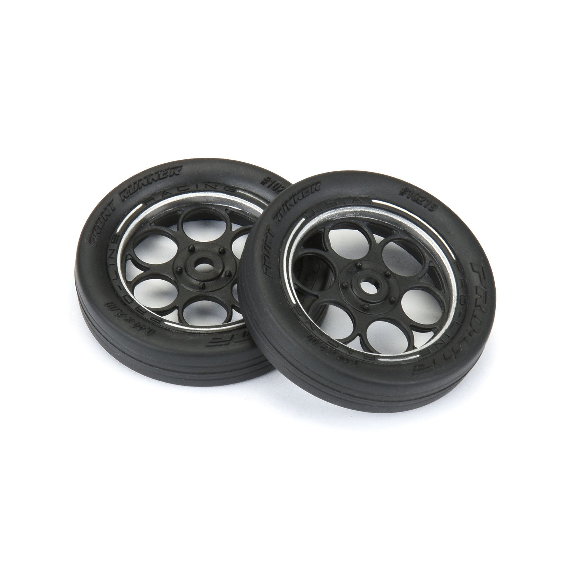 1/16 Front Runner Front Tires MTD 8mm Black/Silver (2): Mini Drag