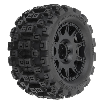 1/18 Badlands MX 1.85" F/R MTD 12mm Black Raid: Granite GROM