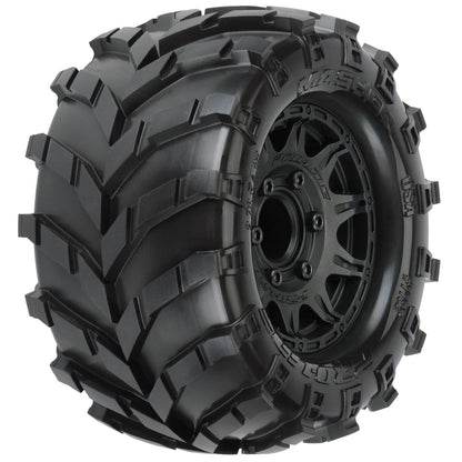 1/10 Masher Front/Rear 2.8" MT Tires Mounted 12mm Blk Raid (2)