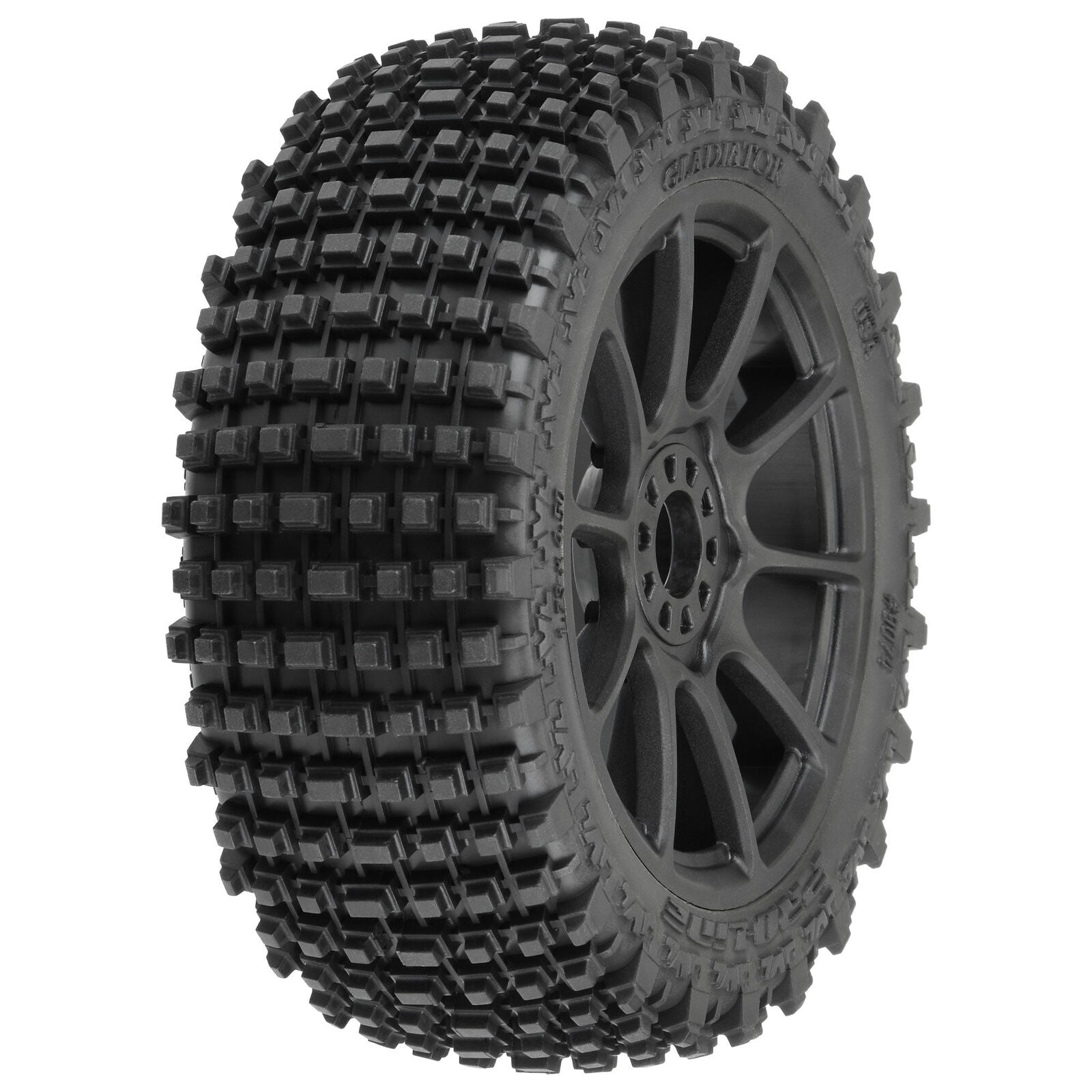 1/8 Gladiator M2  Buggy Tires Mounted 17mm Black Mach 10