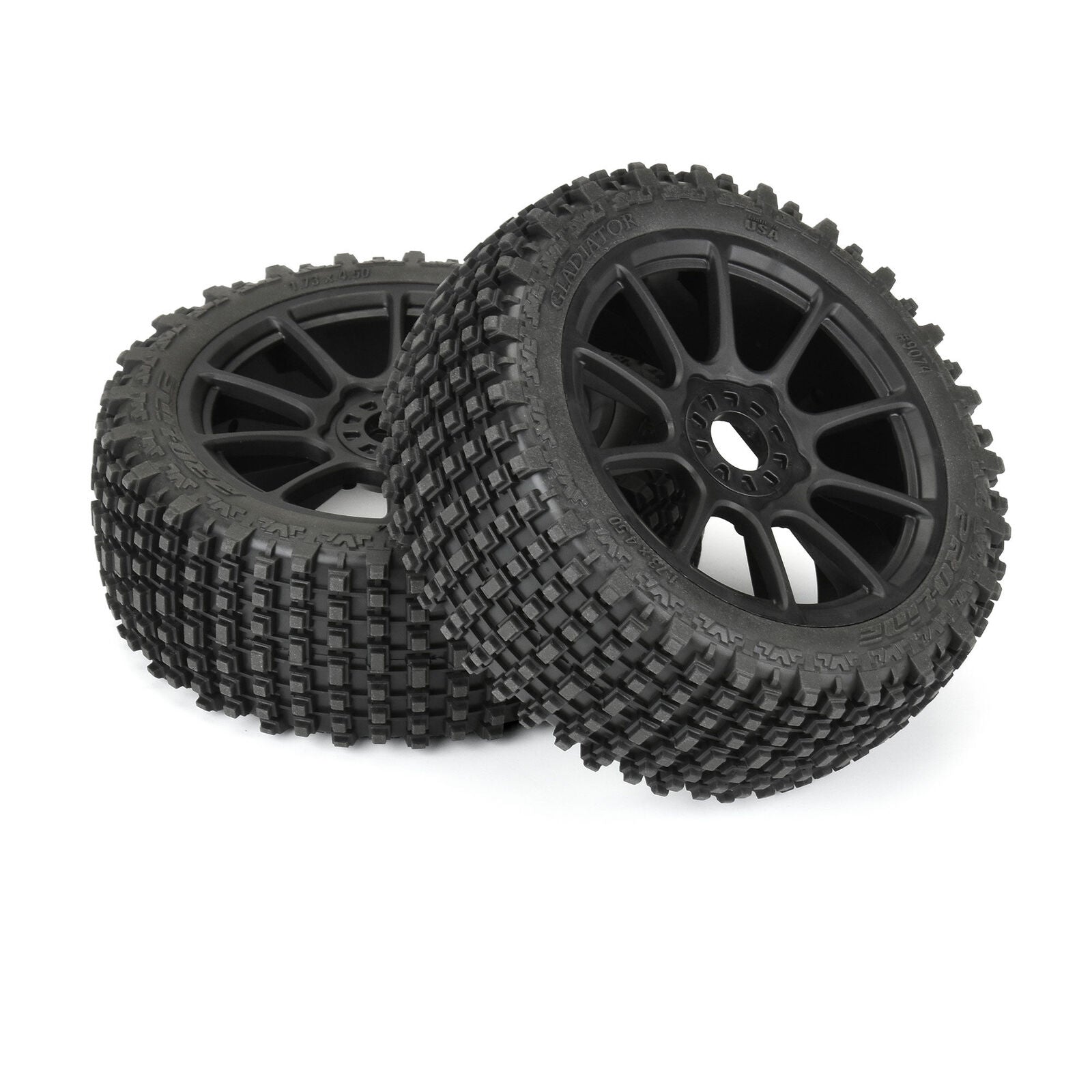 1/8 Gladiator M2  Buggy Tires Mounted 17mm Black Mach 10