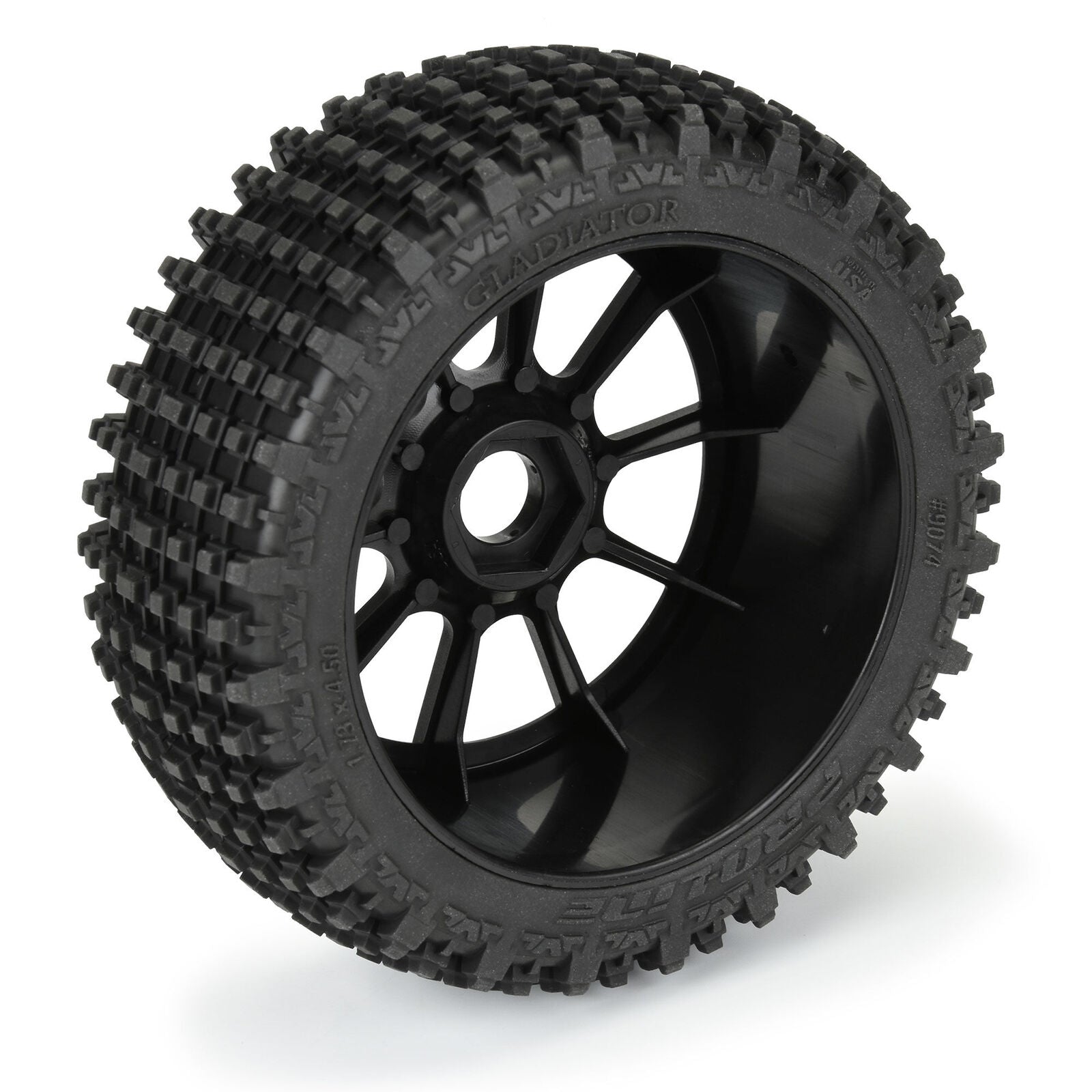 1/8 Gladiator M2  Buggy Tires Mounted 17mm Black Mach 10