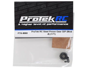 ProTek RC Steel 32P Pinion Gear w/3.17mm Reducer Sleeve (Mod .8) (5mm Bore) (17T)