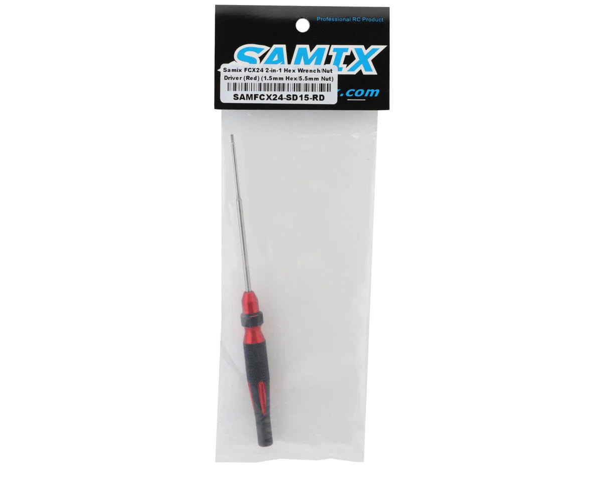 Samix FCX24 2-in-1 Hex Wrench/Nut Driver (Red) (1.5mm Hex/5.5mm Nut)