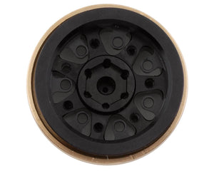 SCX24 Aluminum & Brass 1.0" Beadlock Wheel Set w/Scale Hubs (Black) (4) (20.5g)