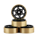 SCX24 Aluminum & Brass Adjustable Offset 1.0" Beadlock Wheels (Black) (4) (23.75g)