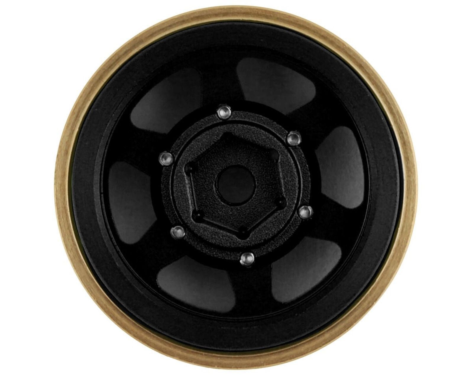 SCX24 Aluminum & Brass Adjustable Offset 1.0" Beadlock Wheels (Black) (4) (23.75g)