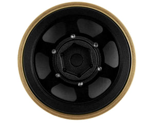 SCX24 Aluminum & Brass Adjustable Offset 1.0" Beadlock Wheels (Black) (4) (23.75g)