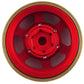 SCX24 Aluminum & Brass Adjustable Offset 1.0" Beadlock Wheels (Red) (4) (23.75g)