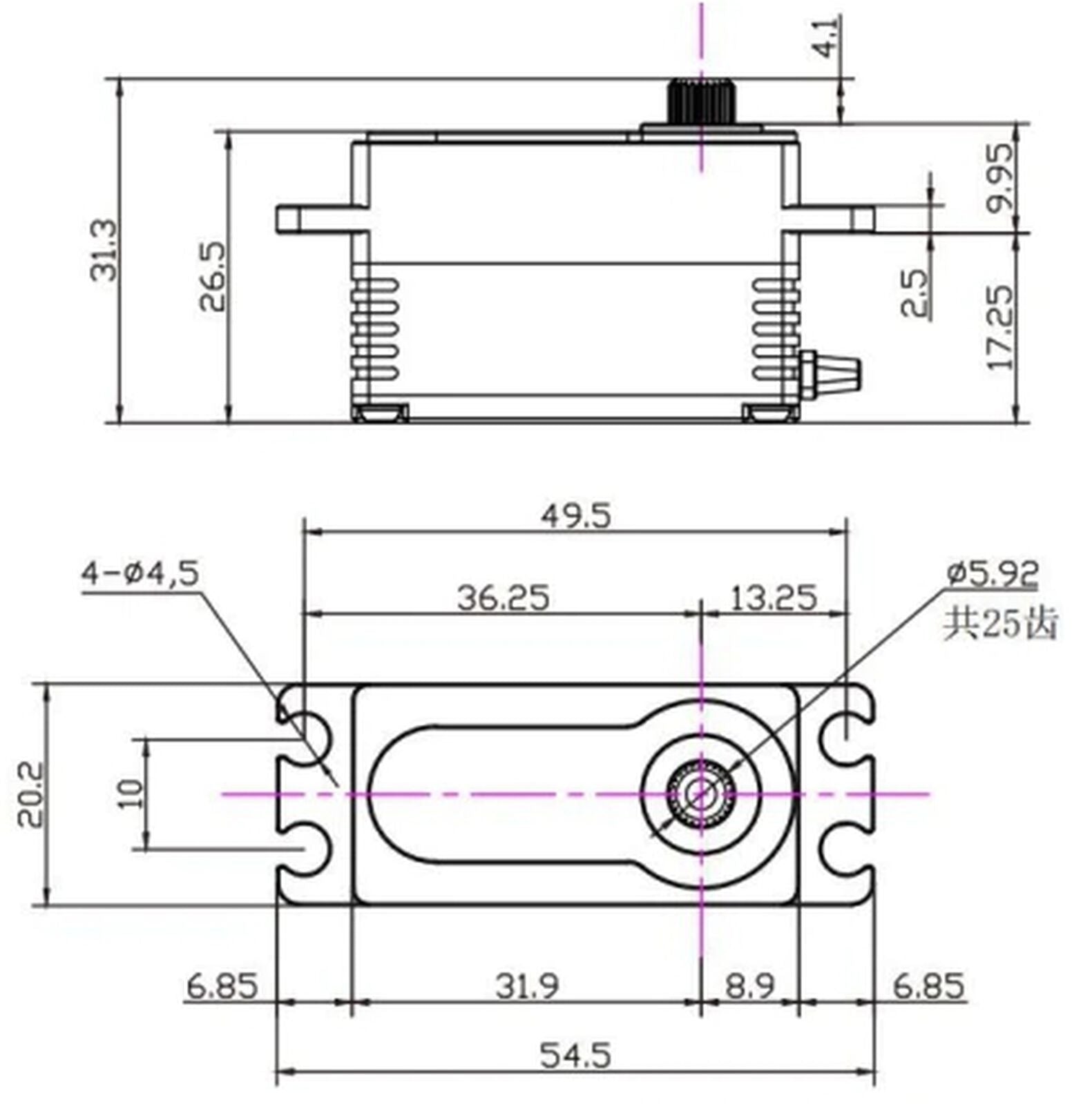 RAW800LP Brass Edition, Fully Programmable, Brushless Low Profile Servo