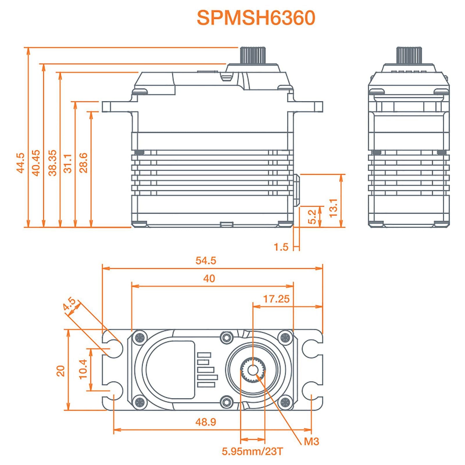 H6360 Standard Digital HV Brushless Mid Torque Ultra Speed Heli Tail Servo