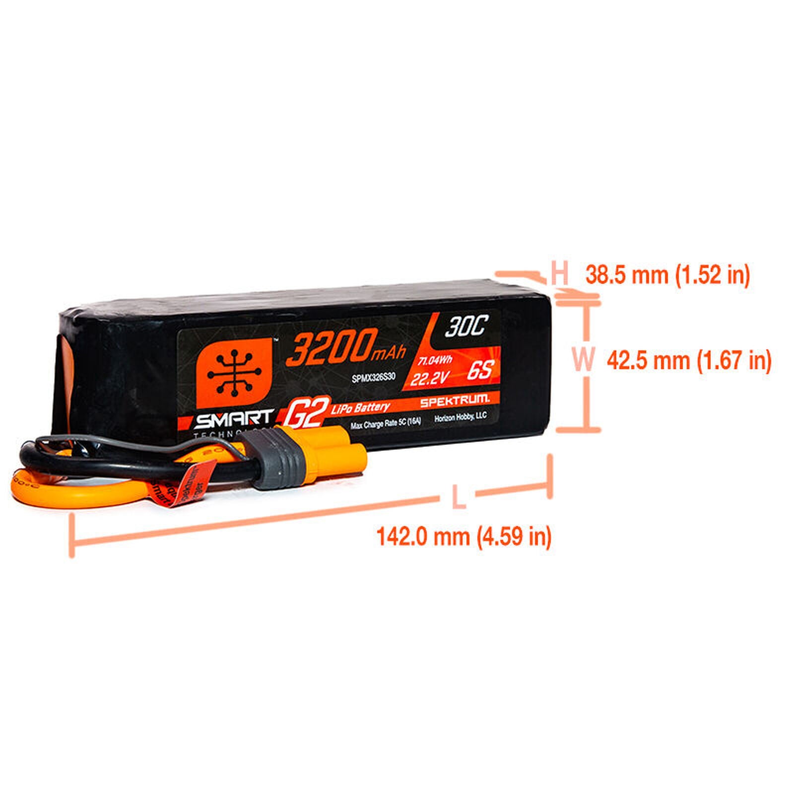 3200mAh 6S 22.2V Smart G2 LiPo 30C; IC5