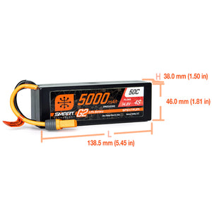 14.8V 5000mAh 4S 50C Smart G2 Hardcase LiPo Battery: IC5