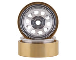 SCX24 1.0” Aluminum / Brass D Hole Beadlock Wheels (Silver) (2) (24g)